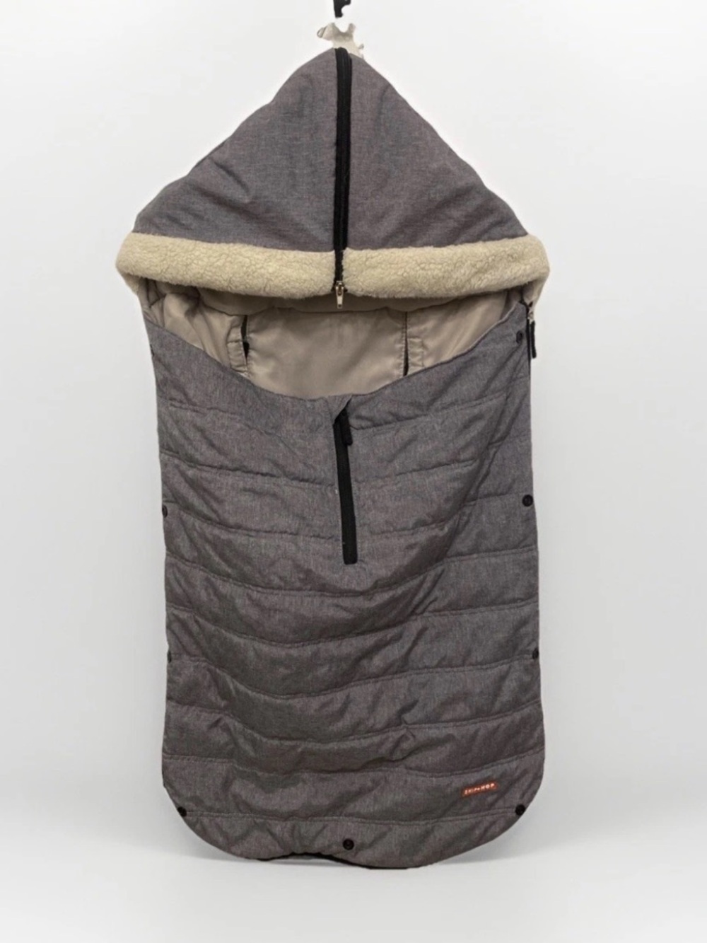 Skip Hop Heather Gray Quilted Customizable Baby Footmuff - Picture 4 of 7